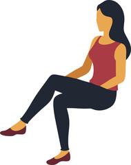 Fototapeta premium woman sitting vector silhouette