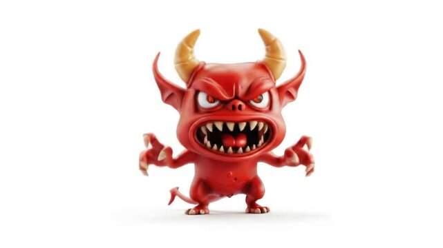 Red cartoon demon figure