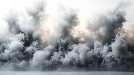 Dense white and gray stage floor smoke gently spreading