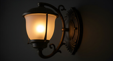 Elegantly Crafted Wall Sconce Illuminating a Dark Room With Warm Light