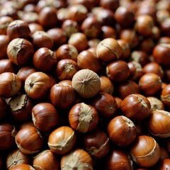 Obraz premium a close up of a pile of hazelnuts