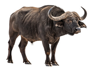 Fototapeta premium A buffalo stands alone isolated on transparent background