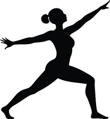 Silhouette of Woman in a Yoga Warrior Pose