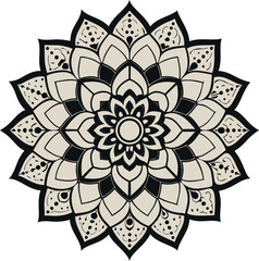 Elegant Black and Beige Mandala Design Element