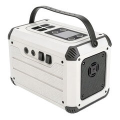 Fototapeta premium White portable generator isolated on transparent background