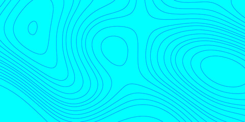 Color monochrome topography map seamless ornament design blue and cyan contours topography stylized lines map, landscape geodesy topography map wave paper curved mountain reliefs abstract background.