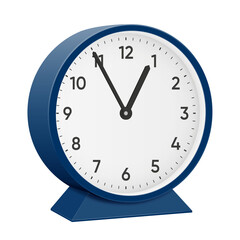 It is fifty five minutes past twelve, 55 past 12, 12 55, 00 55, 12 55 am, 12 55 pm, 5 minutes to 1 oclock. Realistic 3d illustration dark blue table clock png transparent