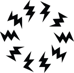 Abstract Circular Design with Lightning Bolt Shapes