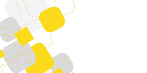Abstract white background with yellow square decoration. Vector illustration for modern presentation background, brochure design, business card background, website slider, landing page
