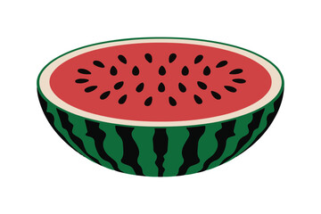 Watermelon Slice Illustration Juicy Summer Fruit Vector Art