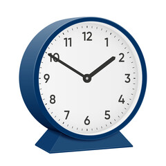 It is fifty minutes past one, 50 past 1, 01 50, 13 50, 1 50 am, 1 50 pm, 10 minutes to 2 oclock. Realistic 3d illustration dark blue table clock png transparent