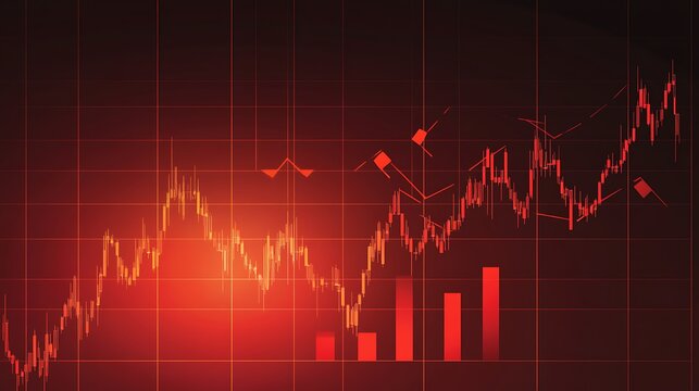 Red Stock Market Chart Decline.