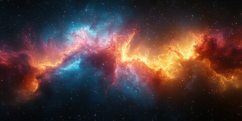 Stunning cosmic nebula showcasing vibrant colors in the vast expanse of space during a star formation event