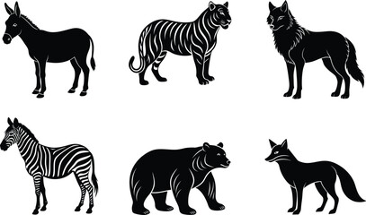 vector silhouettes of animals