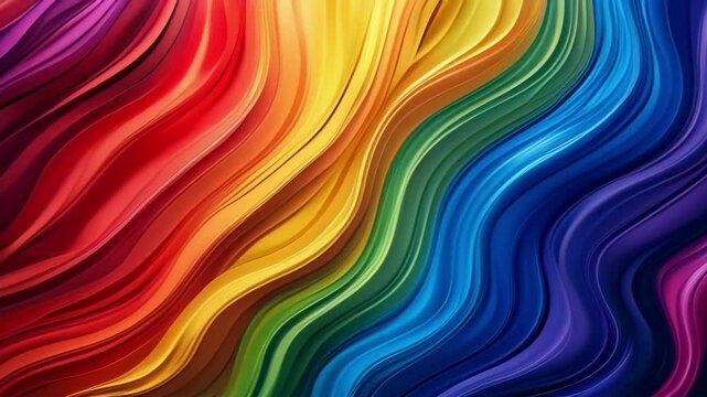 A colorful rainbow with a wave pattern. The colors are bright and vibrant, creating a sense of joy and happiness. The wave pattern adds a dynamic and energetic feel to the image