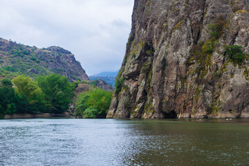 Fabulous view of Peg Stone rocky landscape with canyon and Dzoraget river