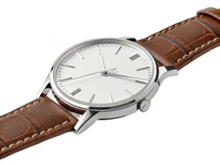 Wrist watch close up view isolated on transparent background