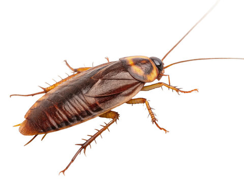 A cockroach close up view isolated on transparent background