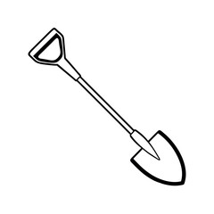 Digging Shovel Outline Minimal Vector