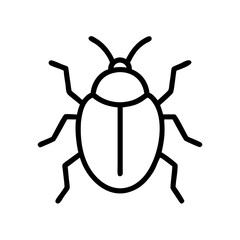 Simple graphic of a beetle with six legs and antennae on a white background isolated image art form