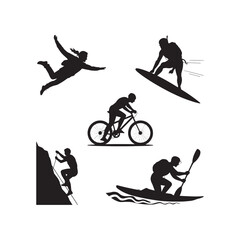 Extreme Sports Silhouettes Collection - Adventure and Outdoor Activities