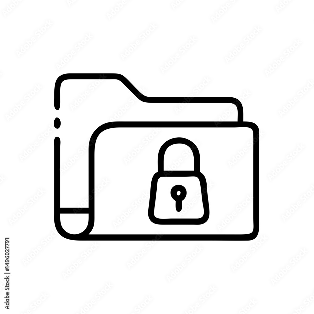 Poster Depiction of a secure file archive with a padlock symbol for data protection and safety measures