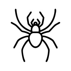 A simple graphic of a arachnid with eight legs and a segmented body in a minimalist style design