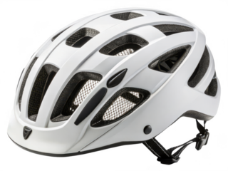 A white bicycle helmet isolated on transparent background