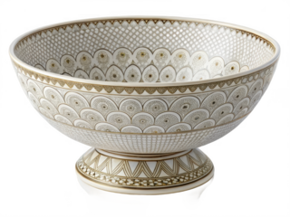 Ornate decorative bowl isolated on transparent background