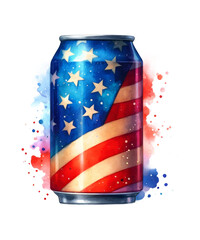 Fototapeta premium American flag decoration in a glass jar, a symbol of national power