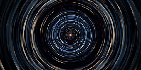 Dark swirling tunnel with glowing center, creating a sense of depth, motion, and mystery.