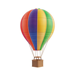 Fototapeta premium Colorful hot air balloon isolated on transparent background