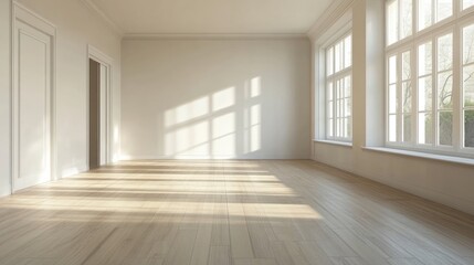 Fototapeta premium Image of a vacant, well-lit living space with no furnishings