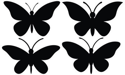 A diverse collection of black butterfly vector silhouettes, perfect for nature and spring designs