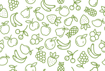 pattern, seamless, fruit, vector, background, illustration, doodle, hand-drawn, black and white, sketch, outline, design, wallpaper, texture, drawing, food, healthy, organic, natural, fresh, tropical,