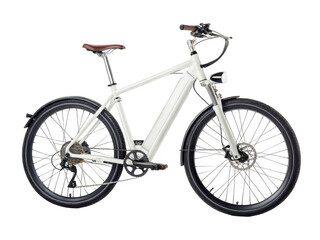 Obraz premium A white electric bicycle side isolated on transparent background