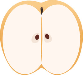 Pear Cut Illustration / 배 단면 제철 과일 아이콘
