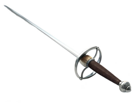 A rapier sword close up view isolated on transparent background