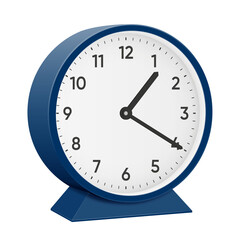 It is twenty minutes past one, 20 past 1, 01 20, 13 20, 1 20 am, 1 20 pm, 40 minutes to 2 oclock. Realistic 3d illustration dark blue table clock png transparent