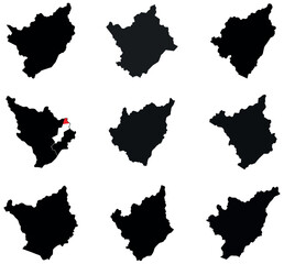 Obraz premium Burundi Map Silhouettes vector design on a white background