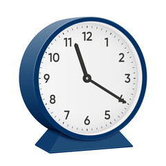 It is twenty minutes past eleven, 20 past 11, 11 20, 23 20, 11 20 am, 11 20 pm, 40 minutes to 12 oclock. Realistic 3d illustration dark blue table clock png transparent