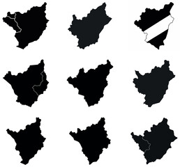 Burundi Map Silhouettes vector design on a white background