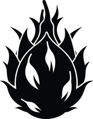 dragon fruit silhouette vector icon