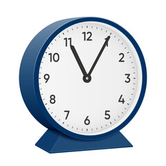 It is five minutes past eleven, 5 past 11, 11 05, 23 05, 11 05 am, 11 05 pm, 55 minutes to 12 oclock. Realistic 3d illustration dark blue table clock png transparent