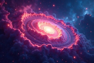 Obraz premium Abstract swirling nebula, cosmic dust and gas, texture, flow