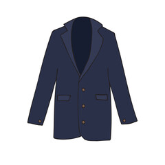 Vector hand drawn sketch doodle colored jacket blazer isolated on white background