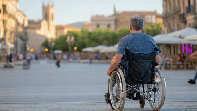 Inclusive Urban Mobility in a Bustling City Square