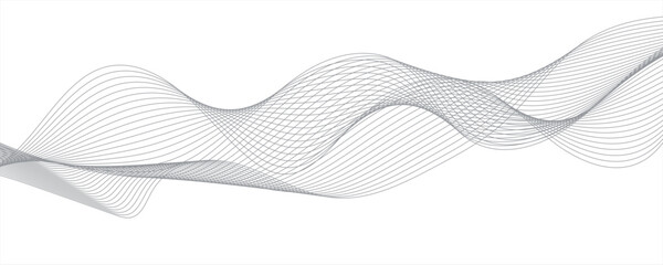 Abstract gradient grey wavy flowing dynamic smooth curve lines background. Digital future technology concept. Abstract wave line for brochure, flyer, banner, template, wallpaper background with wave.