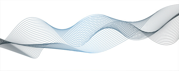 Abstract gradient blue wavy flowing dynamic smooth curve lines background. Digital future technology concept. Abstract wave line for brochure, flyer, banner, template, wallpaper background with wave.