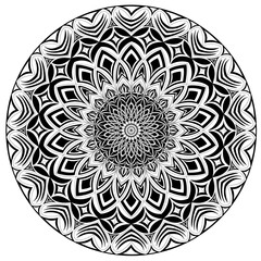 Mandala design vector style silhouette with white background.